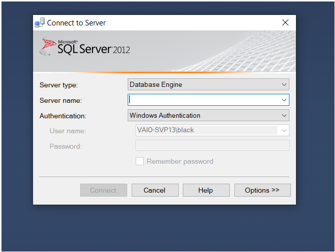 ms sql management studio server adı boş / server name is empty